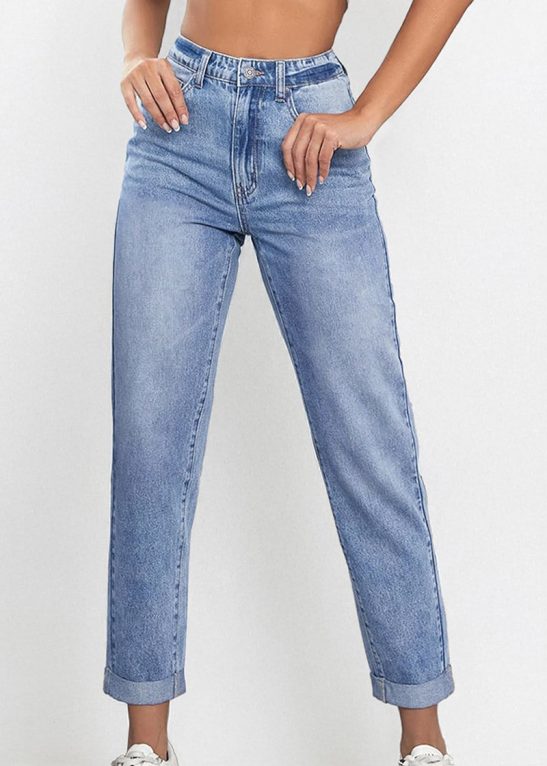 Casual Mid Rise Solid Slim Fit Jeans